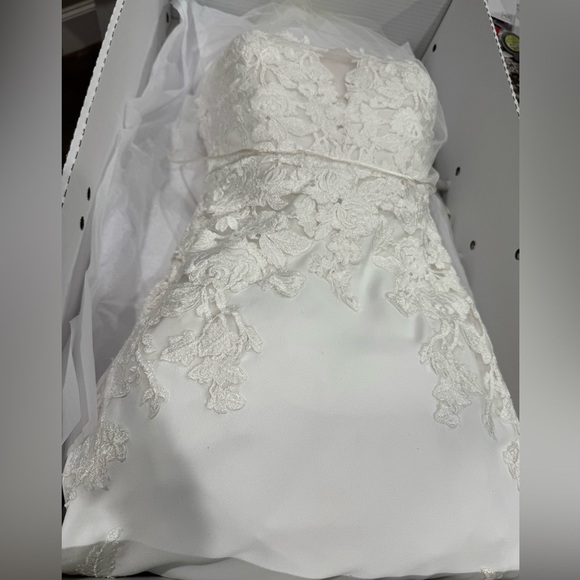 Pronovias Epico Wedding Dress & Veil Sz U. 0. Professionally cleaned & preserved - Picture 7 of 16